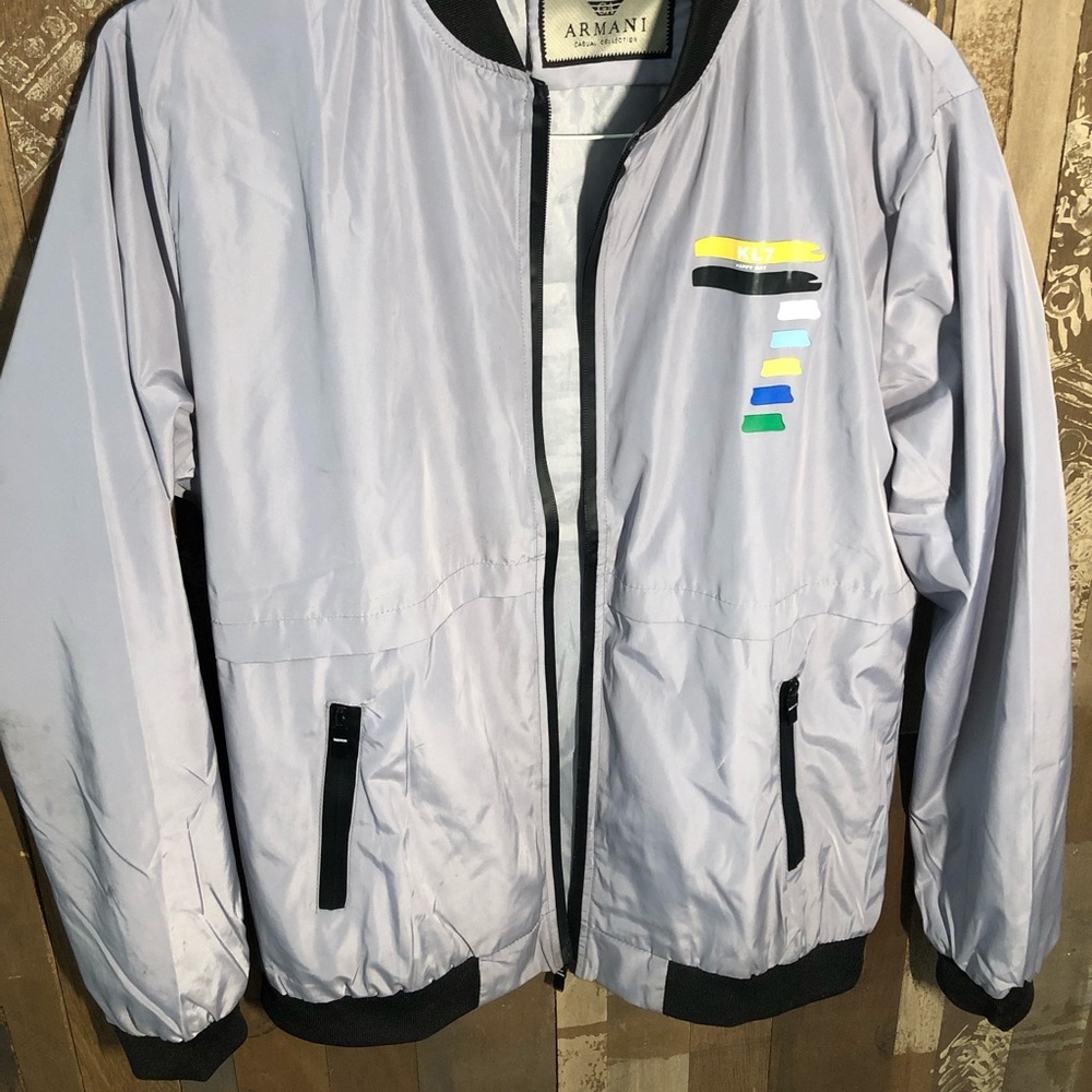 Armani reflective bomber jacket